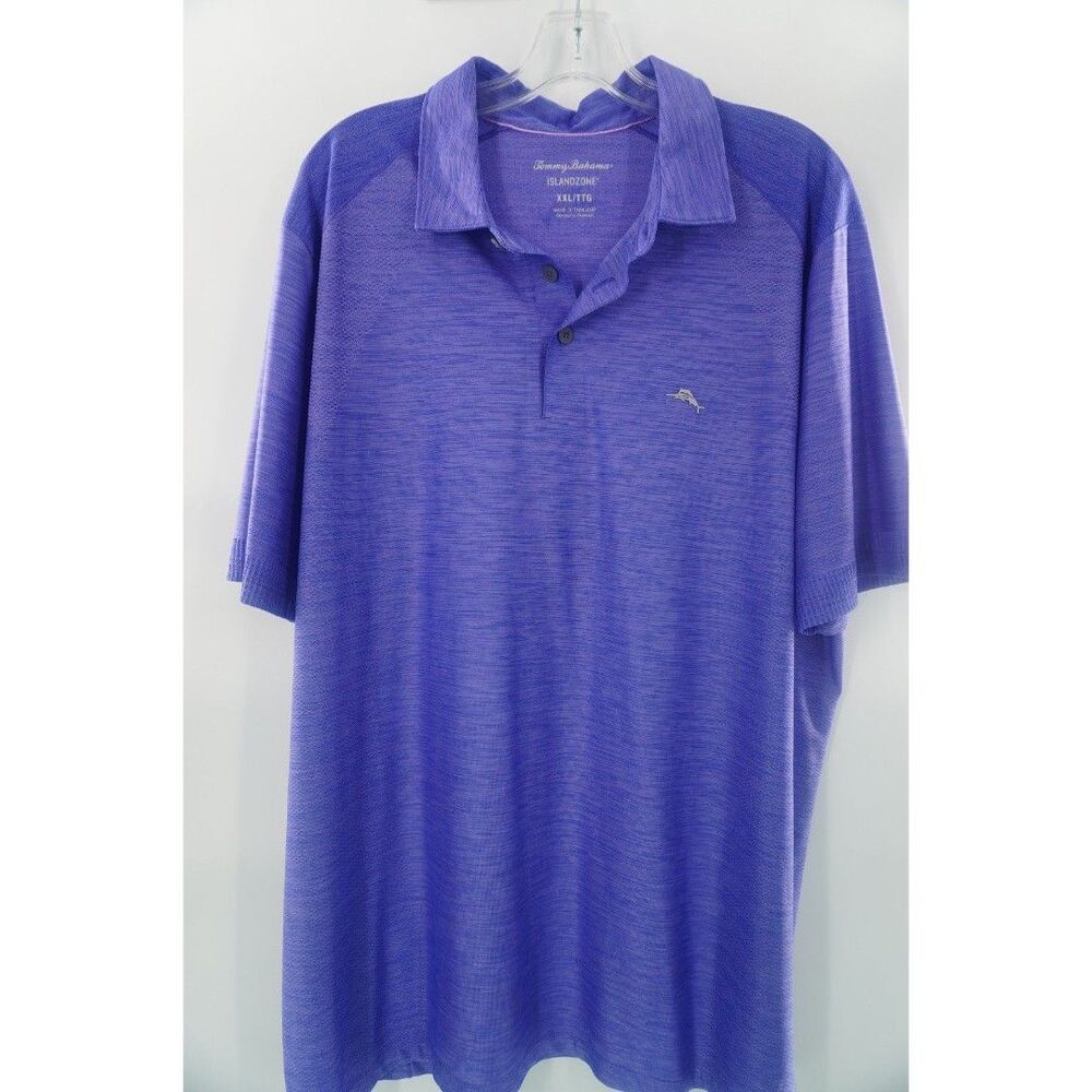 Tommy Bahama Palm Coast IslandZone Purple Big Golf Polo Short Sleeve Shirt XXL